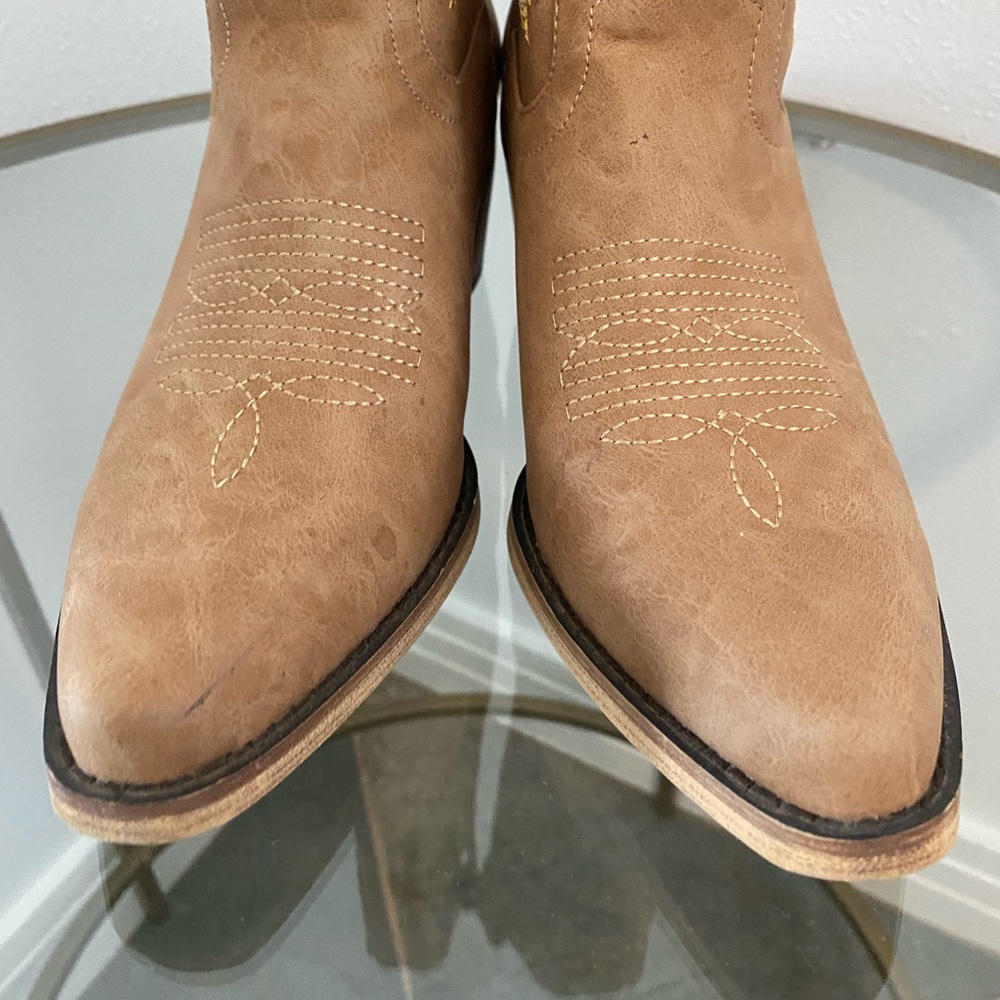 Cowboy Boots for Women Mid Calf Tan Cowgirl Boots Western Boots- size 6 - Picture 11 of 16